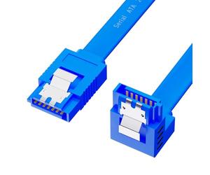Générique Convertisseur de câble de données SATA3.0, Blue straight c urve | Connecteur coudé à 90 degrés pour connexion d ' ordinateur, câble Flexible de 6Gb, Transmission rapide pour disque