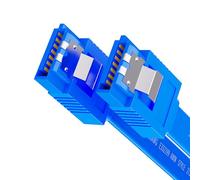 Générique Convertisseur de câble de données SATA3.0, Blue straight | Connecteur coudé à 90 degrés pour connexion d ' ordinateur, câble Flexible de 6Gb, Transmission rapide pour disque