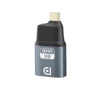Générique Convertisseur DisplayPort 8K Type-C avec Connexion Plug-and-Play | Connexion d ' affichage Plug-and-Play, interfaces mâles Type-C et femelle DisplayPort, boîtier extérieur et gris