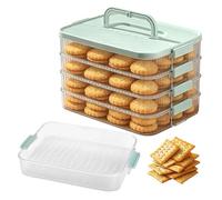 Générique Cookie Keeper Container | Cookie Carrier Container | Airtight 4-Layer Food Keeper With Handle For Biscuits Cheese Snack Dumplings Home Apartment Farmhouse Dining Room Picnic Camping