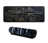 Générique Cool Military Weapon Build Weapon Parts Display Large Gaming Mouse Pad, Stylish Desk Protector with Non-Slip Rubber, Military Weapon Parts Design XXL Gaming Mouse Pad (#02,35.4 * 15.7 in)