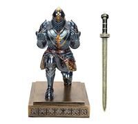 Générique Cool Pen Holder - Kneeling Pose Crayon Stand | Knight Statue Desk Organizer for Paper, Pencils, Painting Brushes, Workplace, Classroom, School, Craft, Artist, Teacher, Stationery Use
