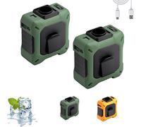 Générique Coolbelts Pro - Wearable Waist Fan & Power Bank With Desktop Stand, Neck Hanging USB Large Capacity Roller 100-Speed Adjustable Violent Turbo Fan (2Pcs*Green)