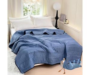 Générique Cooling Blanket Queen Size,Cooling Blanket, Lightweight & Breathable Summer Comforter Queen Size, Breathable Lightweight Smooth (Blue,1.52m X2m)