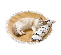 Générique Cooling Cat Bed Mat - Small Sofa Bed with Pillow for Cat | Individually Vacuum-Sealed Rolled Pet Sleeping Mât | Ƒor Indoor Cats Who Love Soft Plush Surfaces, Portable