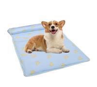 Générique Cooling Dog Bed, Ice Silk Soft Washable Cat Cooling Mat, Breathable Comfortable Kitten Pad Cushion, Cute Sleeping Pad, Puppy Blanket Pillow for Summer Relief 23.62x15.75x5.91in