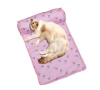 Générique Cooling Dog Bed, Ice Silk Soft Washable Cat Cooling Mat, Cute Sleeping Pad with Pillow, Kitten Pad Cushion, Puppy Blanket for Cats & Dogs, Breathable, Indoor/Outdoor Use