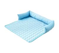 Générique Cooling Dog Bed Mats, Crate Pad, 27.56x27.56 inches Lightweight Pet Cooling Accessory, Bite-Resistant Cloth Resting Mat for Small Medium Large Dogs, Home, Travel Use, Blue