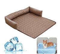Générique Cooling Dog Mat for Couch,Self Cooling Ice Silk Cool Fiber Pet Couch Cover,Non-Slip Washable Cat Bed for Small/Medium/Large Pet,for Crate,Sofa, Floor,Car Seat,Indoor，Brown-L