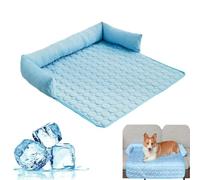 Générique Cooling Dog Mat for Couch,Self Cooling Ice Silk Cool Fiber Pet Couch Cover,Non-Slip Washable Cat Bed for Small/Medium/Large Pet,for Crate,Sofa, Floor,Car Seat,Indoor，Blue-L