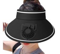 Générique Cooling Fan Sunhat - Active Airflow System Hat, UV Shield Headwear for Heat Protection, Breathable Mesh, Wearable Cooling Headgear with Rechargeable Fan, Wide Brim Visor for Glare Reduction