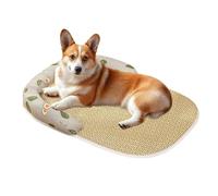 Générique Cooling Mat Dogs, Coolings Cushion Cats, 45x60cm/17.72x23.62 inches Breathable Pet Sleeping Pad, Hot Weather for Car, Living Room, Balcony, Lawn, Travel Use Canvas + Rattan