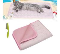 Générique Cooling Mat for Cats, Cooling Mat Indoor, 3 Layer System Instant Cool, Comfortable and Breathable Cooling Bed for Cats, Protects from Heat (Pink,Small)