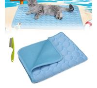Générique Cooling Mat for Cats, Cooling Mat Indoor, 3 Layer System Instant Cool, Comfortable and Breathable Cooling Bed for Cats, Protects from Heat (Blue,X-Large)