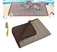 Générique Cooling Mat for Cats, Cooling Mat Indoor, 3 Layer System Instant Cool, Comfortable and Breathable Cooling Bed for Cats, Protects from Heat (Brown,X-Small)