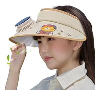 Générique Cooling Visor, UV Protection Sunhat with Fan, 10.2x7.1 inches Handheld Size with Empty Top, Durable Outdoor Accessory, Modern Style with High Contrast, Gift for Kids Aged 3 12