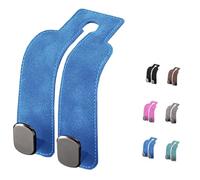 Générique Coozyland Car Hooks, Twinhook Leather Car Headrest,HangersUniversal Twin Hook Premium Car Seat Back Storage Hooks,Multi-Functional Car Headrest Hook for Purses, Handbags (Blue)