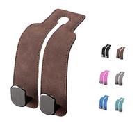 Générique Coozyland Car Hooks, Twinhook Leather Car Headrest,HangersUniversal Twin Hook Premium Car Seat Back Storage Hooks,Multi-Functional Car Headrest Hook for Purses, Handbags (Brown)