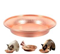 Générique Copper Dog Bowl - Non Slip Round Wide Pet Dish Food Water | Crafted With Durable Copper-finish Metal And Textured Exterior Details For Long-lasting Performance And Aesthetic Style.