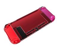 Générique Coque Amovible Transparente pour Nintendo Switch, Coque Rigide Transparente pour PC, Coque arrière Fine Anti-Rayures - Accessoires pour Console (Rouge)
