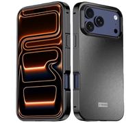 Générique Coque Bumper Aluminium pour iPhone 17/17 Pro/Max, Cadre Métal Ultra-Fin avec Dos Mat Givré, Protection Anti-Traces & Anti-Choc Style Business(Black,IPhone 17 Pro Max)