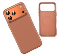 Générique Coque Cuir Magnétique iPhone 17/17 Pro Max /17 Pro [Compatible avec MagSafe] Housse Fine Business, Cuir Végan Premium avec Protection Lentille Métal & Grip Antidérapant(Brown,17 Pro)