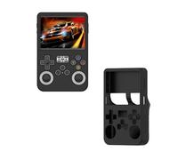 Générique Coque de Protection en Silicone pour R36S Console de Jeu, Résistante Aux Chocs et Aux Rayures, Couleur Unie, Portable et Souple. (Noir)