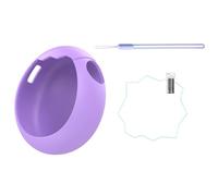 Générique Coque en Silicone Liquide Souple pour Tamagotchi Paradise Console de Jeux Housse de Protection Antichute avec Lanière et Film de Protection (Purple+Lanyard+Protective Film)