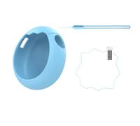 Générique Coque en Silicone Liquide Souple pour Tamagotchi Paradise Console de Jeux Housse de Protection Antichute avec Lanière et Film de Protection (Blue+Lanyard+Protective Film)