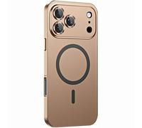 Générique Coque Magnétique en Aluminium pour IPhone 17 Pro Max/17 Pro/17 Air/17 - Compatible Charge sans Fil, Protection Caméra Intégrale Et Résistante Aux Rayures(Gold,17)