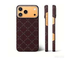 Générique Coque magnétique en Fibre d'aramide pour iPhone 17 Pro - Style 2 | Compatible MagSafe, ultra-fine 0,042 po, légère 0,87 oz, minimaliste, durable, adhérence 3D