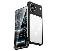 Générique Coque Magnétique for IPhone 17/17Pro/17Pro Max, Coque Translucide Givrée, Protection De Caméra Antichoc, Coque Fine sans Bordure(Black,17 Pro)