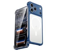 Générique Coque Magnétique for IPhone 17/17Pro/17Pro Max, Coque Translucide Givrée, Protection De Caméra Antichoc, Coque Fine sans Bordure(Blue,17)