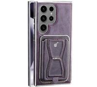Générique Coque Portefeuille en Cuir Compatible avec MagSafe pour Samsung Galaxy S26 Ultra / S26 Plus / S26, Protection RFID, Support Intégré, Coque Anti-Choc (S25/S24 Compatible)(Purple,S25)