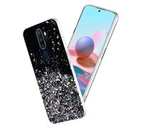 Générique Coque pour Oppo A9 2020 Transparente Paillettes, Bling Glitter pour Oppo A9 2020 Étui Silicone Souple Rose Housse Doux Case Mince (Noir)