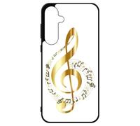 générique Coque pour Samsung Galaxy A35-5G - clé de Sol - solfège Musique - Musicien - Coque Noire TPU Souple