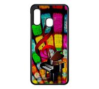 générique Coque pour Samsung Galaxy A51-4G clé de Sol Piano - solfège - Musique - Coque Noire TPU Souple (Galaxy A51-4G)