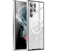 Générique Coque pour Samsung Galaxy S25 Ultra/S25 Plus/S25, Placage Mince en Métal Coque Protection D'objectif Magnétique Housse(Silver,S25 Ultra)