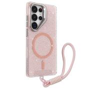 Générique Coque pour Samsung Galaxy S26 Ultra/S26 Plus/S26, Transparent Coque avec Charge sans Fil Dragonne Anti-Jaune Etui(Pink,S26 Ultra)