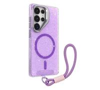 Générique Coque pour Samsung Galaxy S26 Ultra/S26 Plus/S26, Transparent Coque avec Charge sans Fil Dragonne Anti-Jaune Etui(Purple,S26)