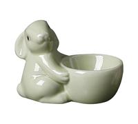 Générique Coquetier de Lapin,Support pour œufs Individuels en Céramique pour Cuisine,Bunny Statue Egg Cup,Décoration de Pâques,Présentoir Cosmétique en Forme D'anneau (C)