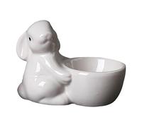 Générique Coquetier de Lapin,Support pour œufs Individuels en Céramique pour Cuisine,Bunny Statue Egg Cup,Décoration de Pâques,Présentoir Cosmétique en Forme D'anneau (B)