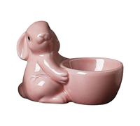 Générique Coquetier de Lapin,Support pour œufs Individuels en Céramique pour Cuisine,Bunny Statue Egg Cup,Décoration de Pâques,Présentoir Cosmétique en Forme D'anneau (A)