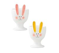 Générique Coquetier de Lapin,Supports pour œufs Individuels en Céramiques pour Cuisine,Bunny Statue Eggs Cup,Décoration de Pâques,Présentoir Cosmétique en Formes D'anneau (C)