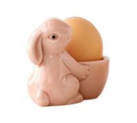 Générique Coquetier Lapin Céramique Style Européen - Petit Support Œuf Design Épuré | Porte-Objet Décoratif pour Bureau, Salon, Maison | 8,5x7cm, 100g, pour Petit-Déjeuner Brunch Table Cuisine