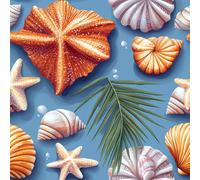 Générique Coquillages étoiles De Mer Papier Peint Épaissir Mat Auto Adhésif 44x600 cm 3D Peint Meubles Autocollants Amovible Comptoir Contact Papier Stickers Muraux pour Bains Salon Chambre