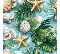 Générique Coquillages étoiles De Mer Papier Peint Épaissir Mat Auto Adhésif 44x600 cm Peinture Plantes Meubles Autocollants Amovible Comptoir Contact Papier Stickers Muraux pour Bains Salon Chambre