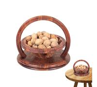 Générique Corbeille à fruits en bois, paniers pliables pour noix et pain | Corbeille à fruits polyvalente en bois à 4 cloisons pour comptoir de cuisine,Bol à en pour bonbons, et noix