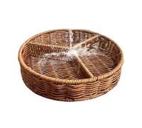 Générique Corbeille tressée style rotin pour collations - Panier de rangement salon | Plateau de service tri ingrédients fondue restaurant table | Porte-fruits osier bohème organisateur cuisine