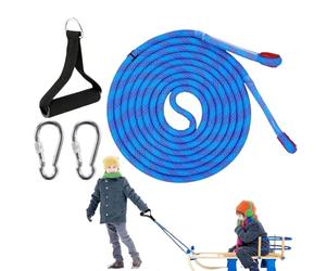 Générique Corda Da Tirare per Slitta - Guinzaglio Da Neve Da 4 M Con Maniglia in Spugna E 2 Moschettoni - Accessorio Robusto per Bambini, Tricicli E Divertimento Invernale